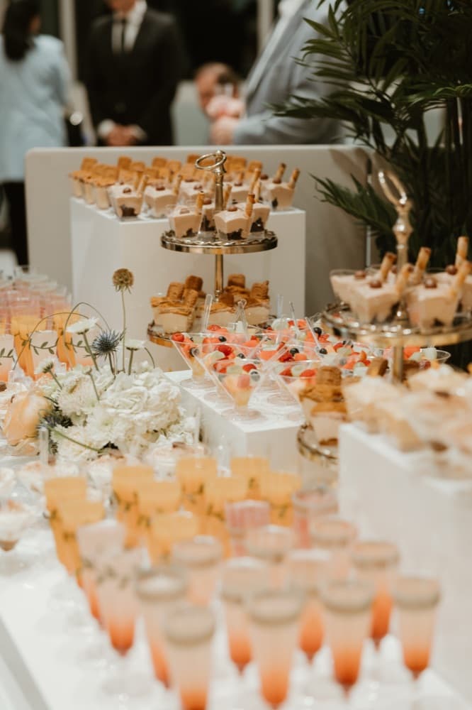 Dessert and drink table setup